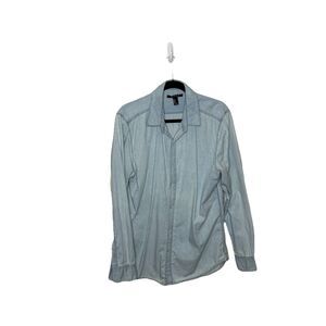 FOREVER 21 21 Men Chambray Shirt Blue Soft Lightweight Western 90's Size Large